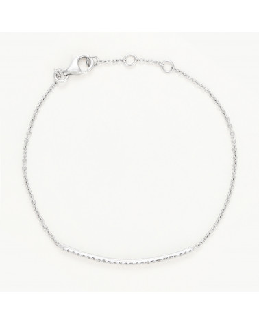 Bracelet Or Blanc 750/1000 "Slim PM" Diamants: 0,25ct/25