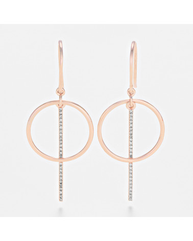 Boucles d'oreille "Circus" 0,10/52 Or Rose 375/1000