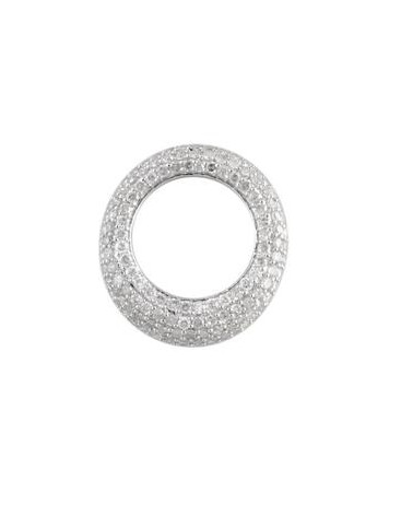 Pendentif Or Blanc 375/1000 "Cercle Lumineux" Diamants: 1ct/132