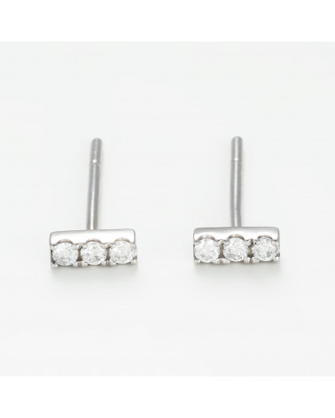 Boucles d'oreilles Or Blanc 375/1000 "Paula" Diamant 0,105/6