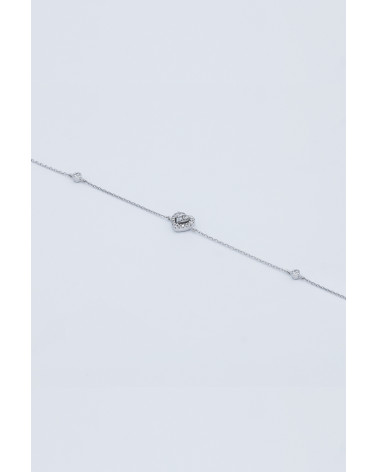 Bracelet Or Blanc 375/1000 diamant 0,12/23