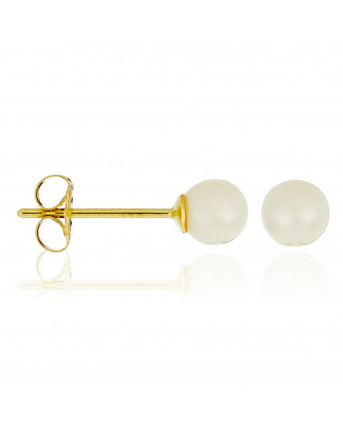 Boucles d'oreilles Or Jaune 375/1000 "My Pearl"  Perles Blanches
